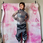2021 Acne Studios Mock-Neck Long-Sleeve Mesh/ Nylon Top