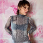 2021 Acne Studios Mock-Neck Long-Sleeve Mesh/ Nylon Top