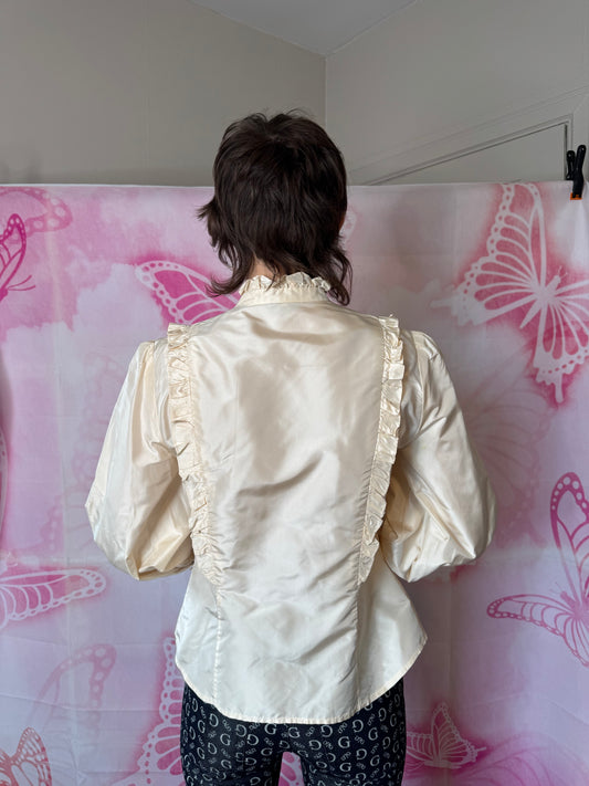 90s Bill Blass New York Edwardian Style Button Blouse
