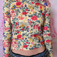 90s Vase & Foliage Motif All Over Print Top