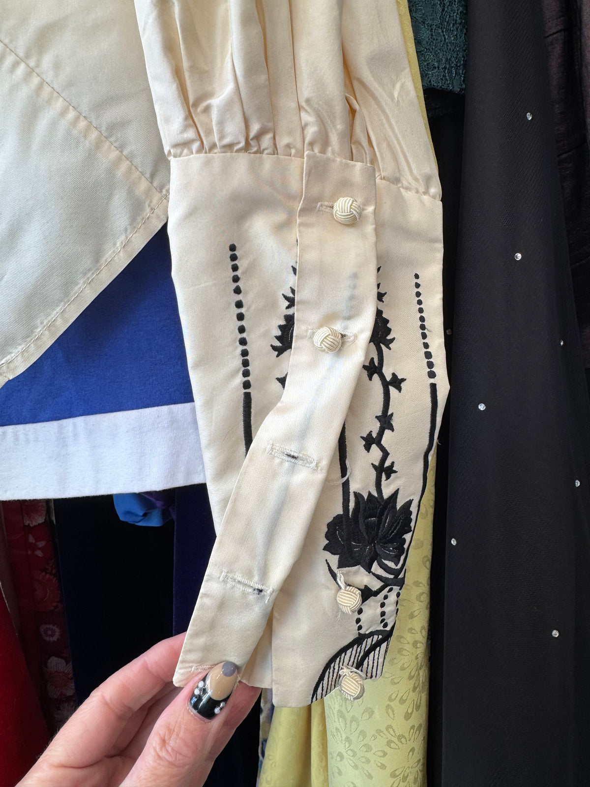 90s Bill Blass New York Edwardian Style Button Blouse