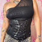 Y2K Tripp NYC One Shoulder Lace Corset Top