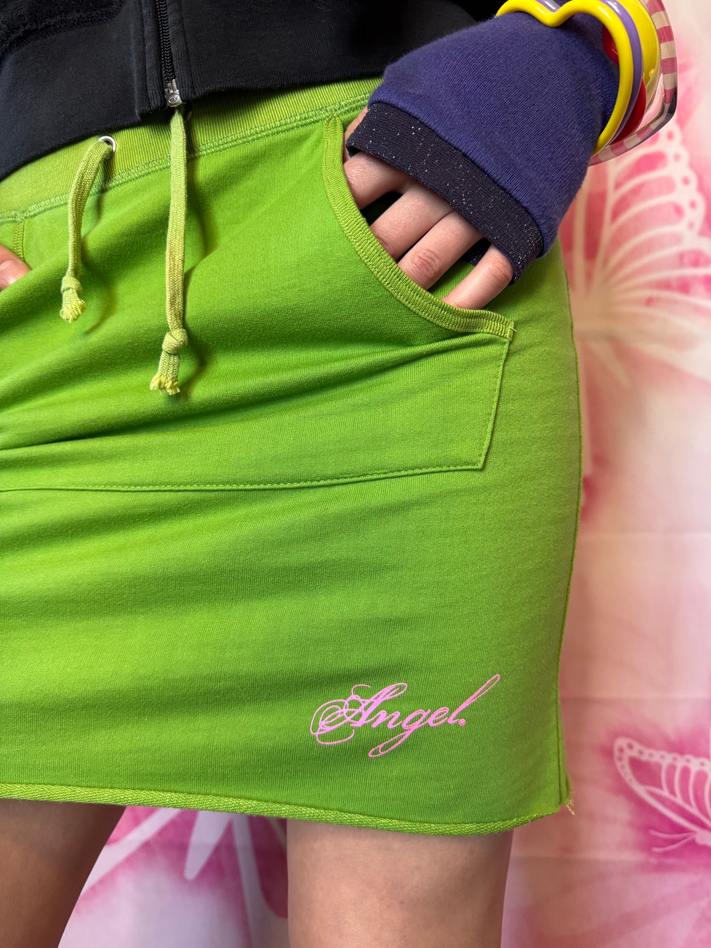 Y2K Juicy Couture Angel Drawstring Mini Skirt