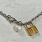 Shop Journal Simple Pearl + Lock Charm Necklace