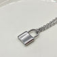 Shop Journal Simple Lock Charm Necklace - SILVER SQUARE LOCK