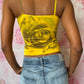 Y2K Deadstock Beadazzled Rose Cami in Yellow