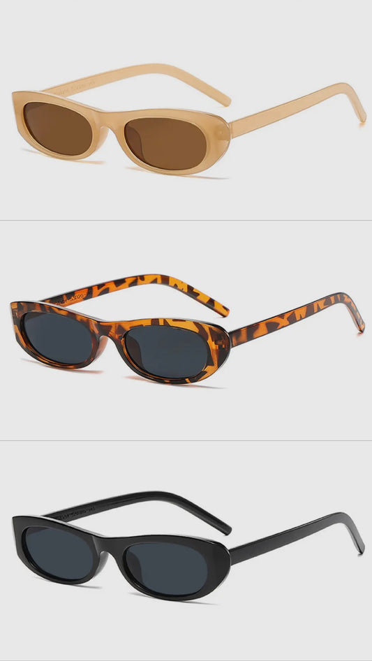 Narrow Oval Frame Retro Sunglasses