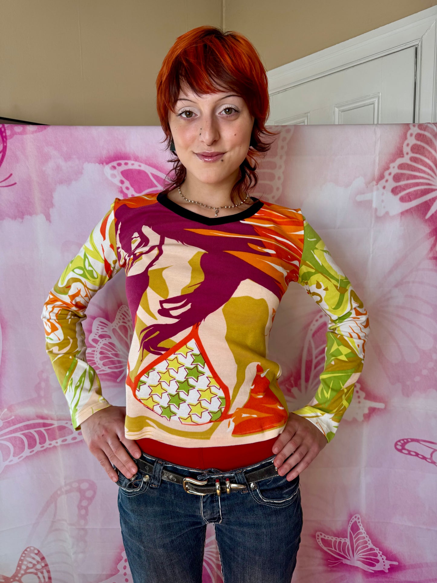 Y2K Deadstock Hayes Graphic Long Sleeve Tee