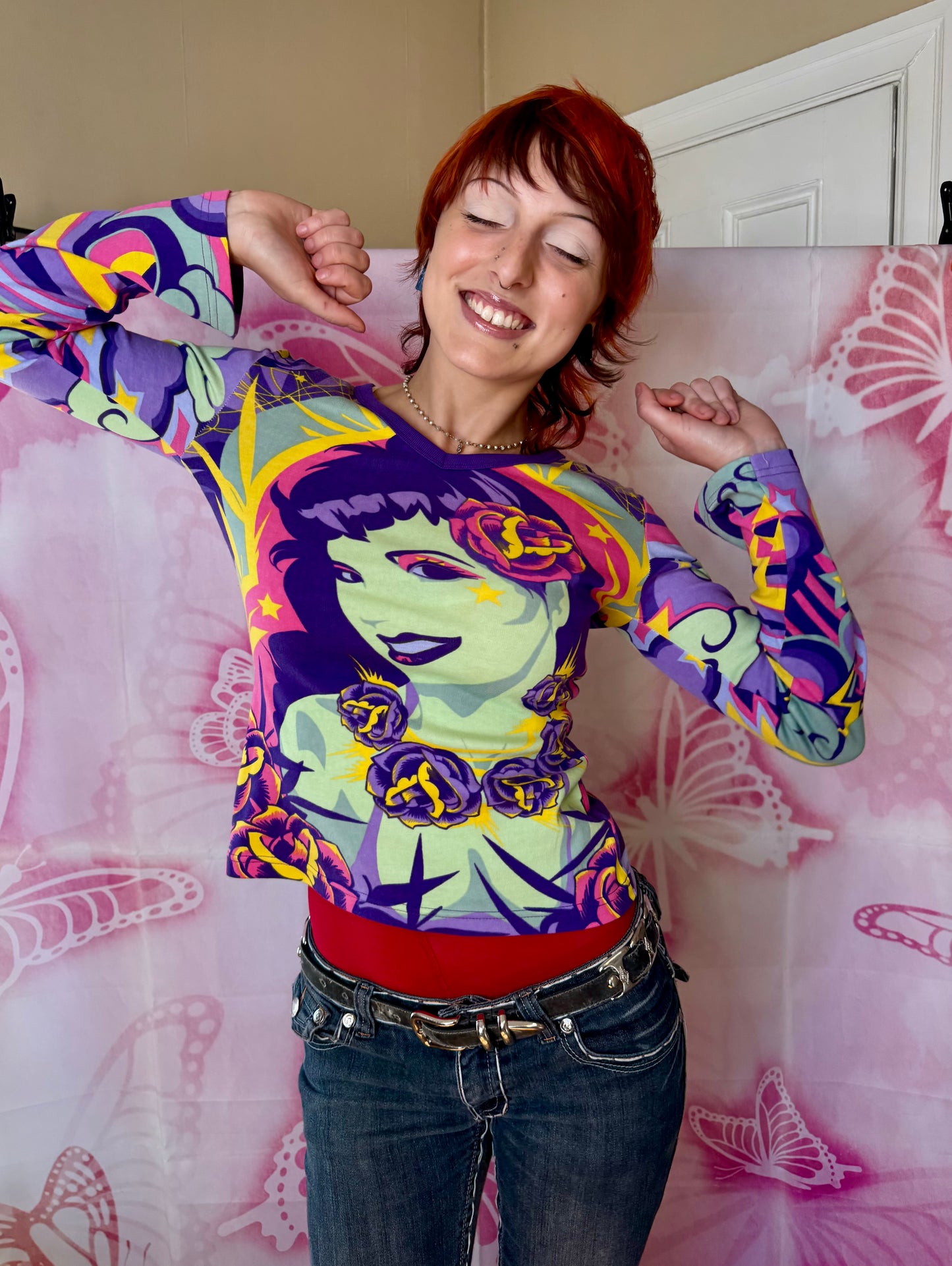 Y2K Deadstock Hayes Graphic Long Sleeve Tee