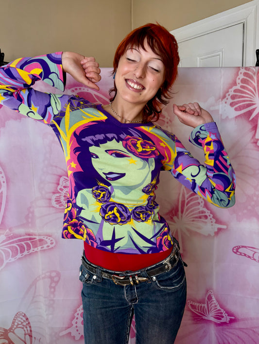 Y2K Deadstock Hayes Graphic Long Sleeve Tee