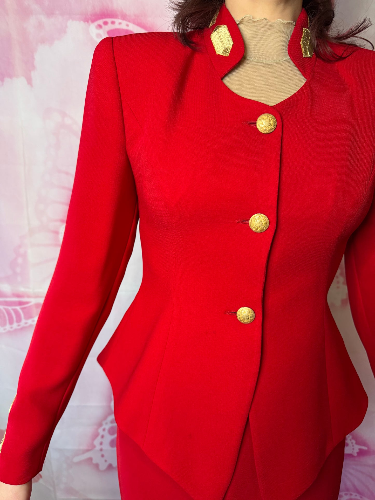 90s Sculptural Two Piece Suit Set