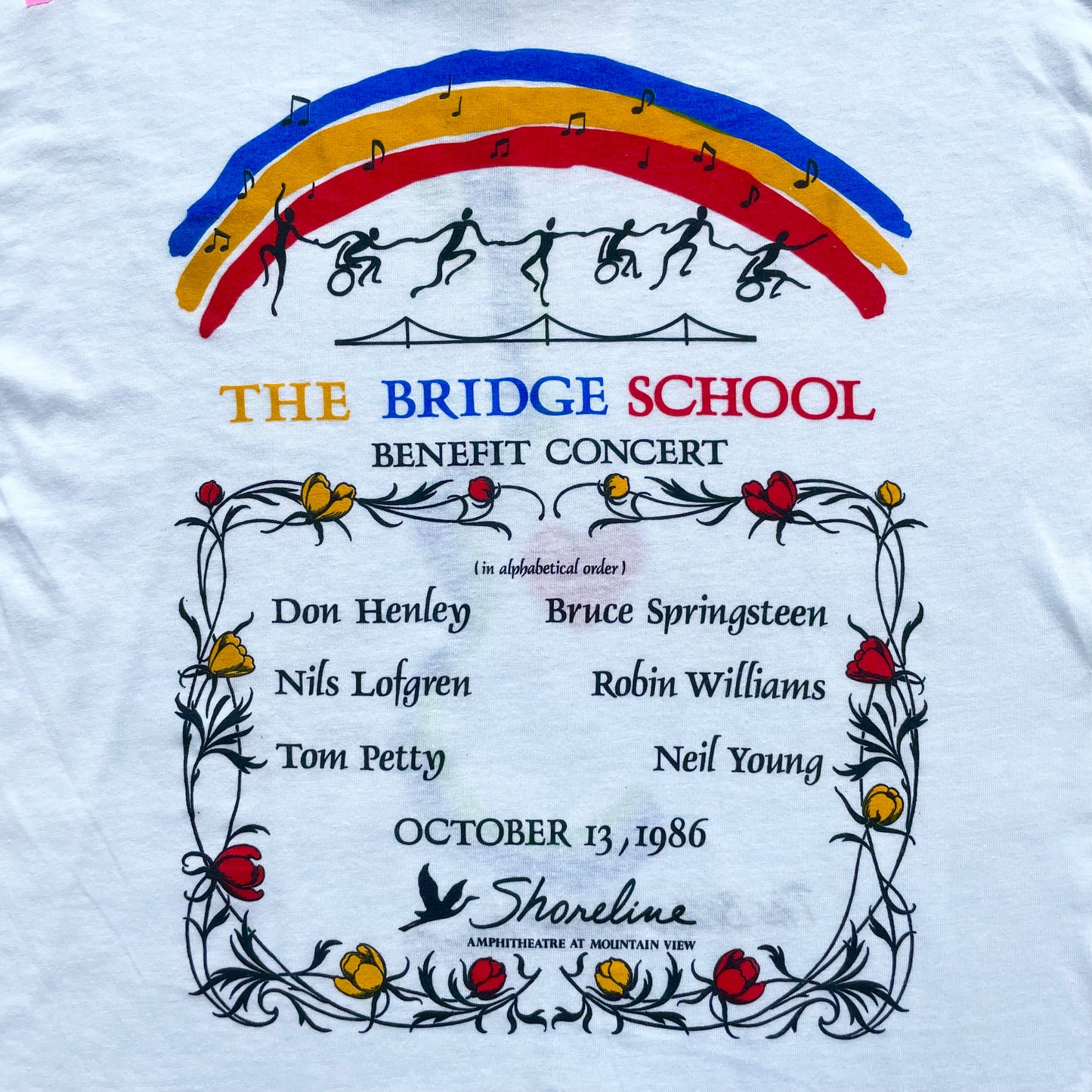 1986 Deadstock Bridge School Benefit Charity Concert T-Shirt