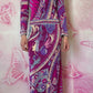 1960s Emilio Pucci Art Nouveau Purple Print Drop Waist Maxi Dress