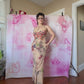 Y2K Tribal Tattoo Embellished Mesh Maxi