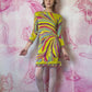 εϊз COMING SOON εϊз 1960s Emilio Pucci Citrine Pinwheel Print Silk Jersey Shift Dress