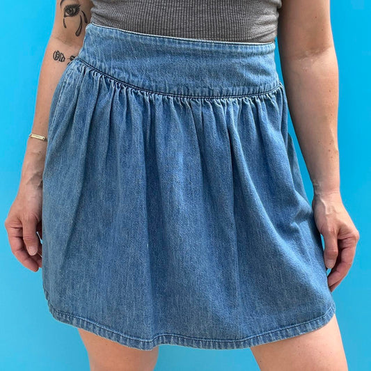 90s Denim Circle Mini Skirt