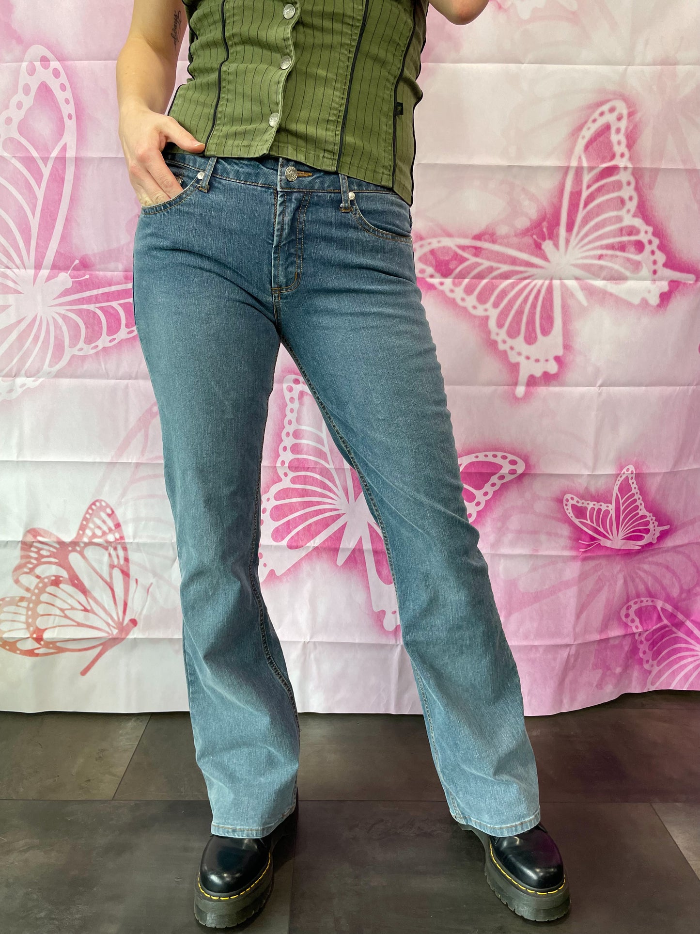 Y2K Paris Blues Flare Jeans