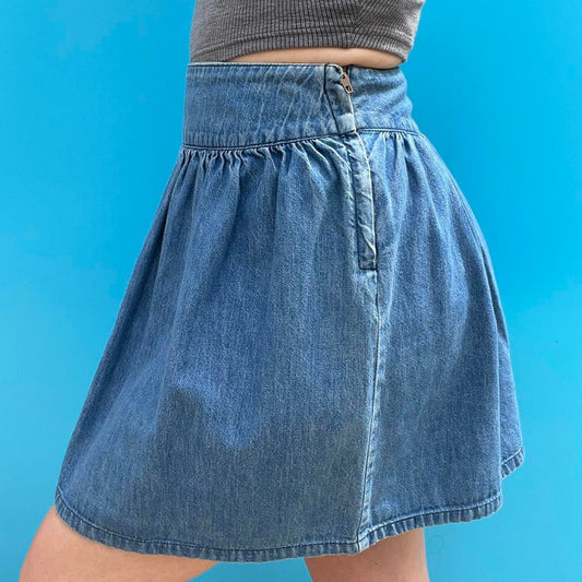 90s Denim Circle Mini Skirt